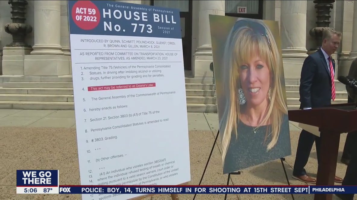 Pennsylvania legislation targeting repeat DUI offenders, known as Deanna's Law signed into law